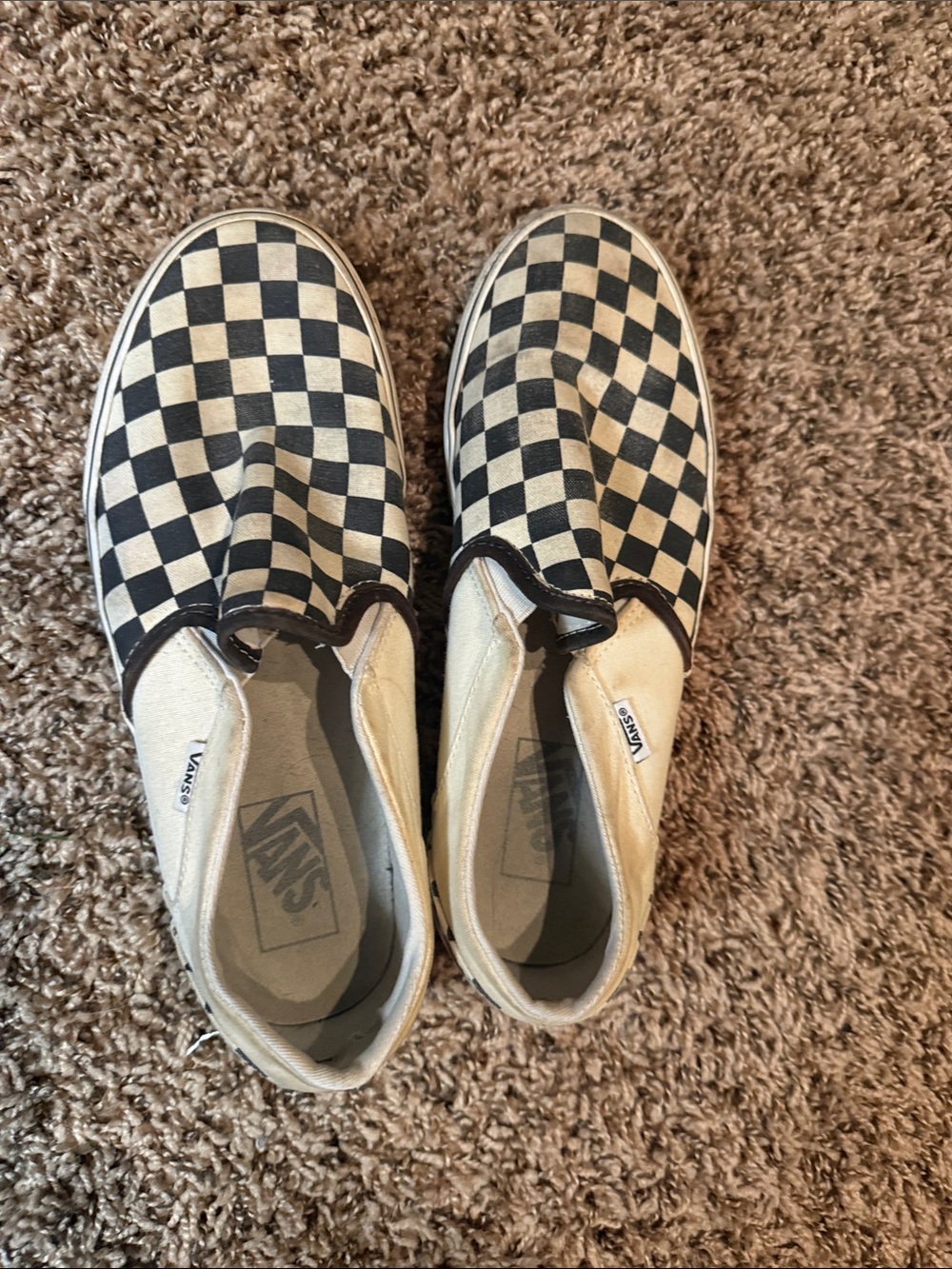 Vans Checkerboard Slip-On Sneakers - Black & Cream